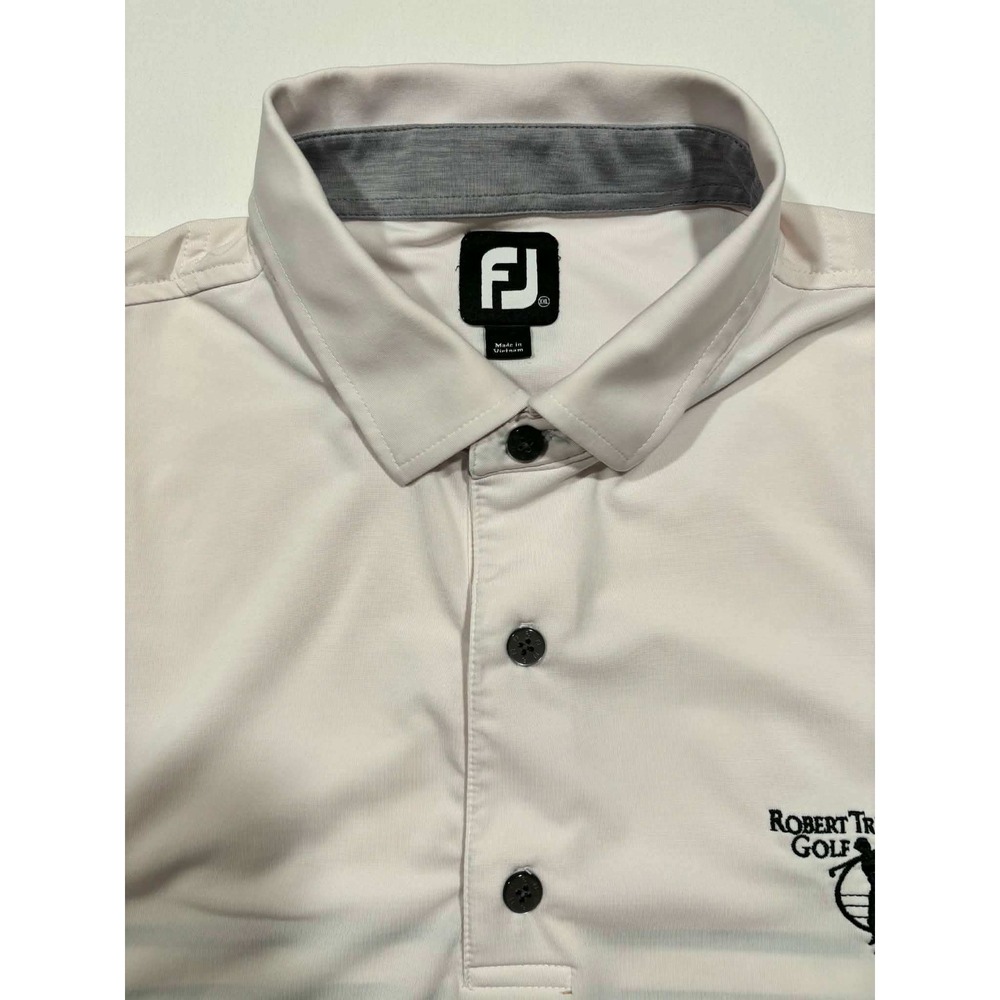 FootJoy Mens XXL Robert‎ Trent Jones Golf Trail Polo Shirt White Grey Colorblock - Picture 3 of 9